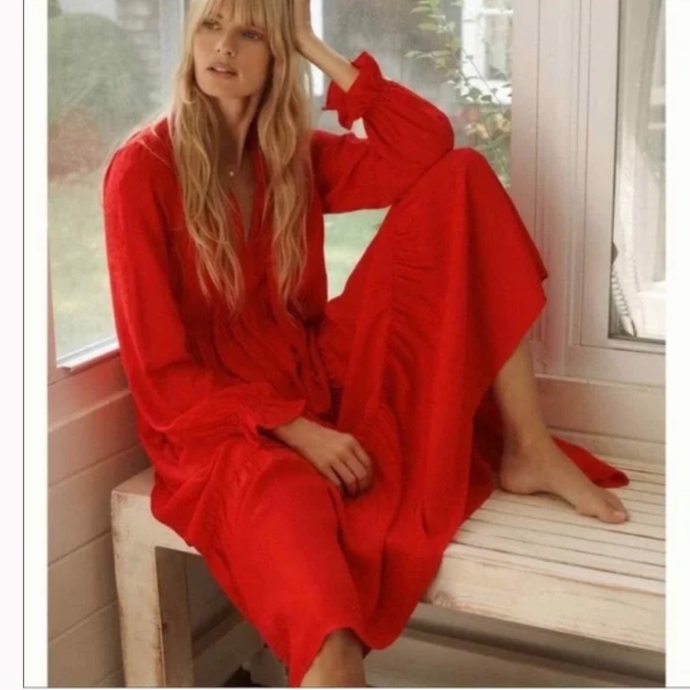 NWOT Anthropologie Maeve Wendy Tiered Maxi Dress Size SP